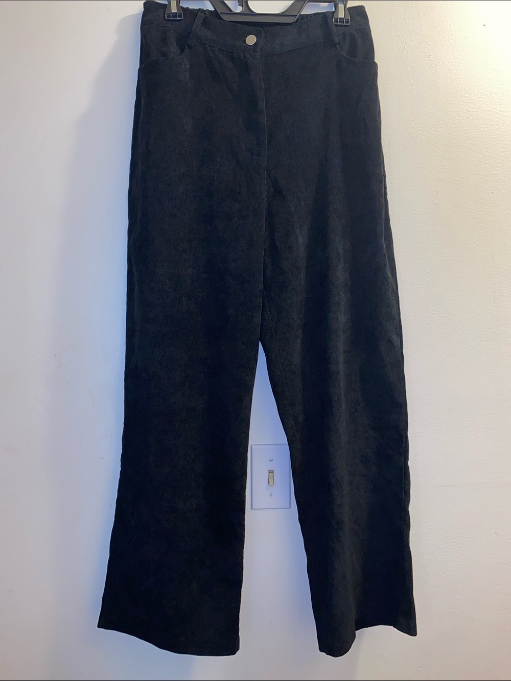 ROMWE Black High-Rise Corduroy Pants Size Large
